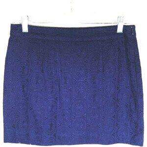 Gap Skirt Womens 2 Blue Eyelet Embroidered Cotton Mini Casual Summer
